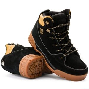 DC Rover Black and Gold Mens High-Top Boots